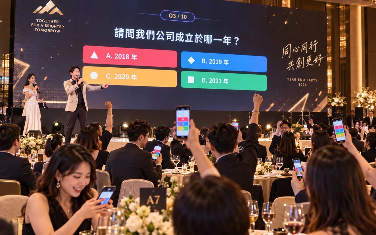 派對遊戲「快問快答」大螢幕畫面